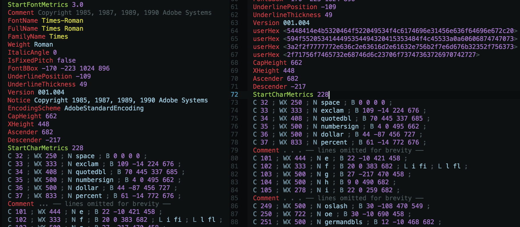 Highlighted .afm file