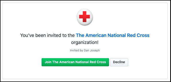 screen grab of invitation join screen