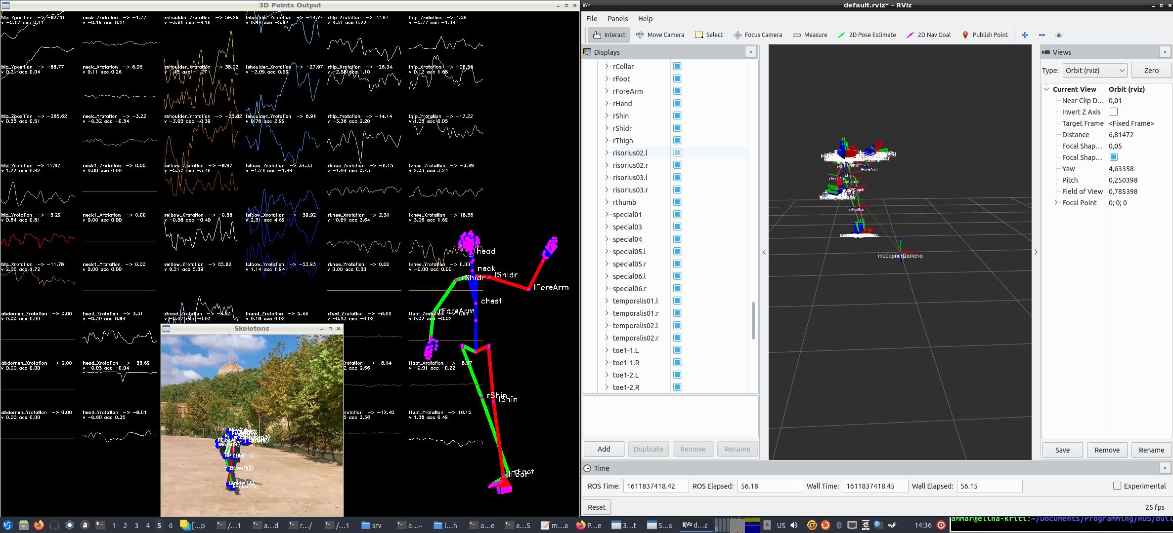 mocapnet_rosnode screenshot with rviz