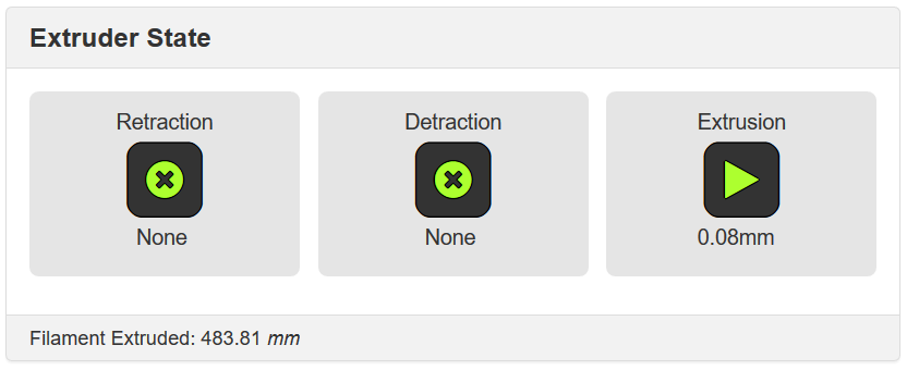 Extruder State Change Info Panel