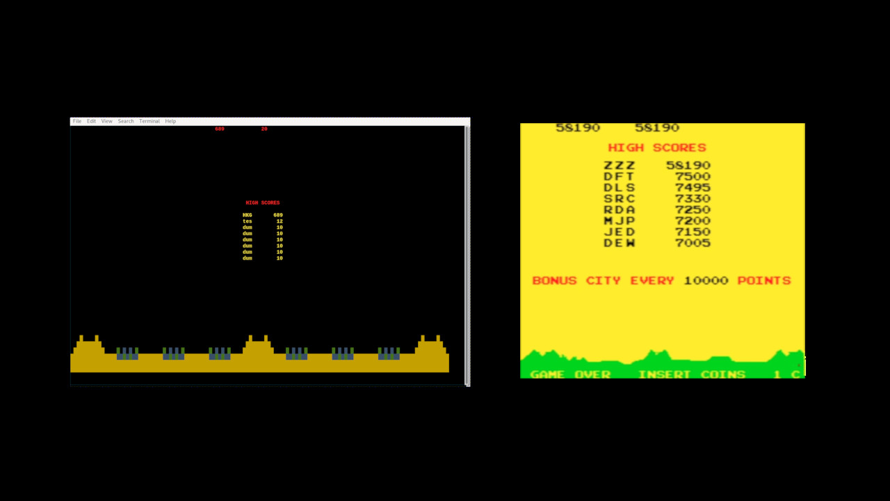 Highscore screen, Original VS Replica