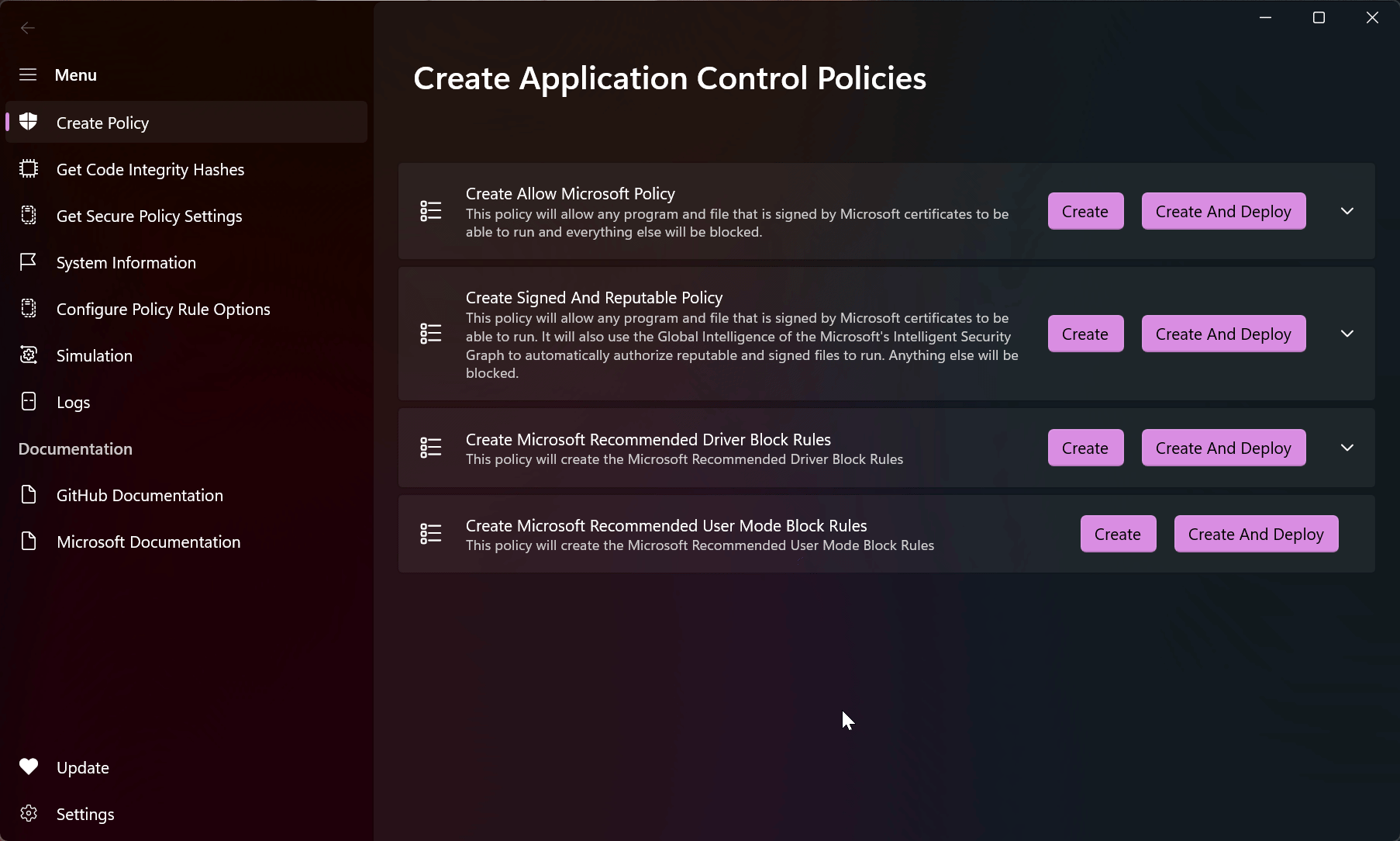 AppControl Manager preview