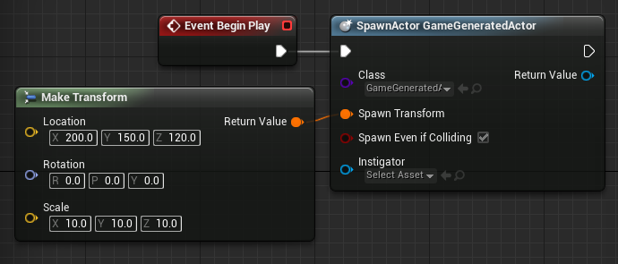 Level Blueprint spawning a GameGeneratedActor