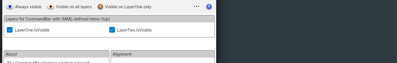 Mechanism CommandBar in action