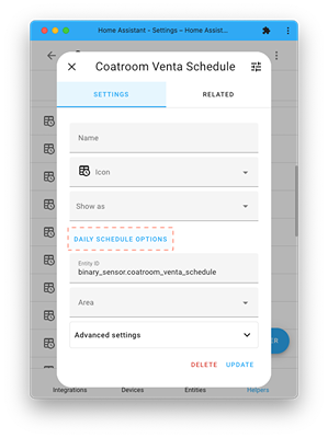 Edit Daily Schedule Dialog