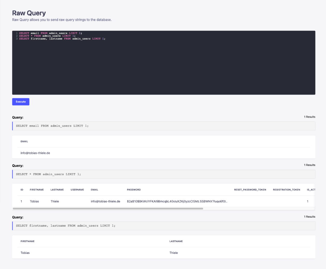 Strapi Plugin - Raw Query