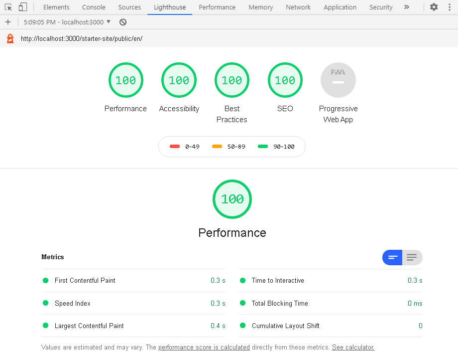 Chrome DevTools Lighthouse