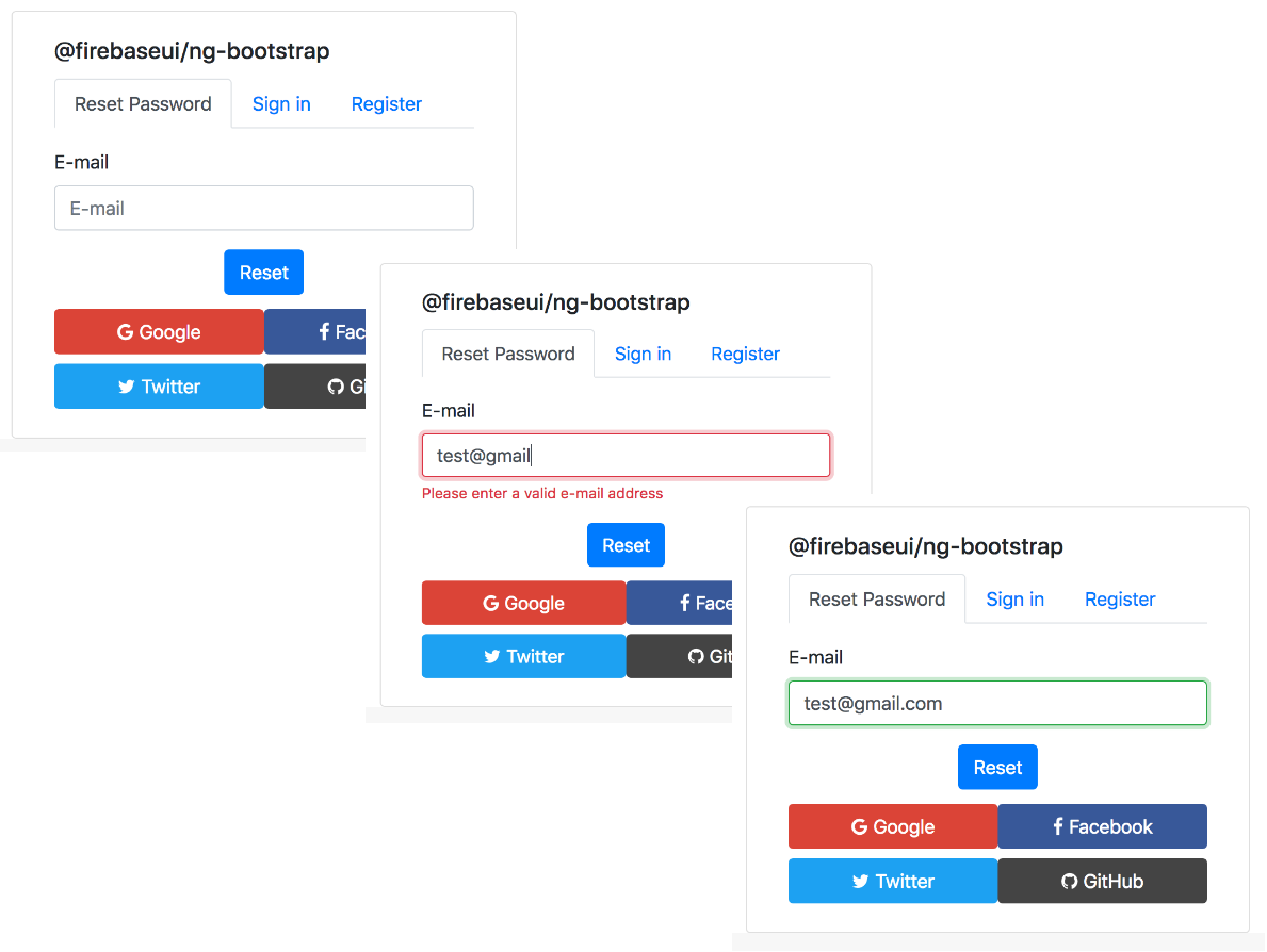 firebaseui/ng-bootstrap - reset password demo image