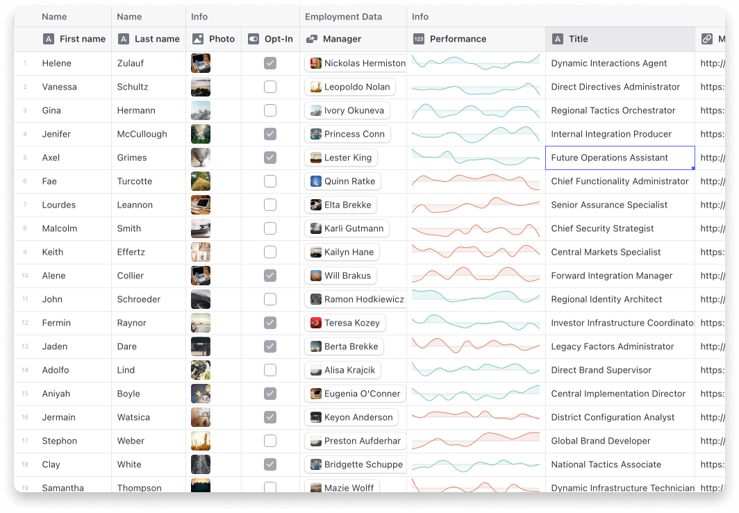 Glide Data Grid with sample data