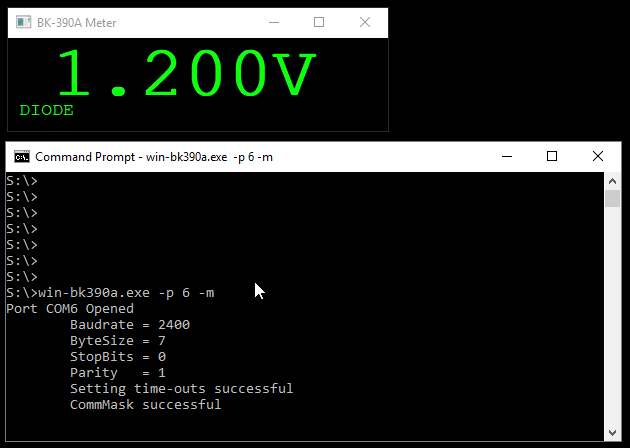 win-bk390a.exe running in diode mode