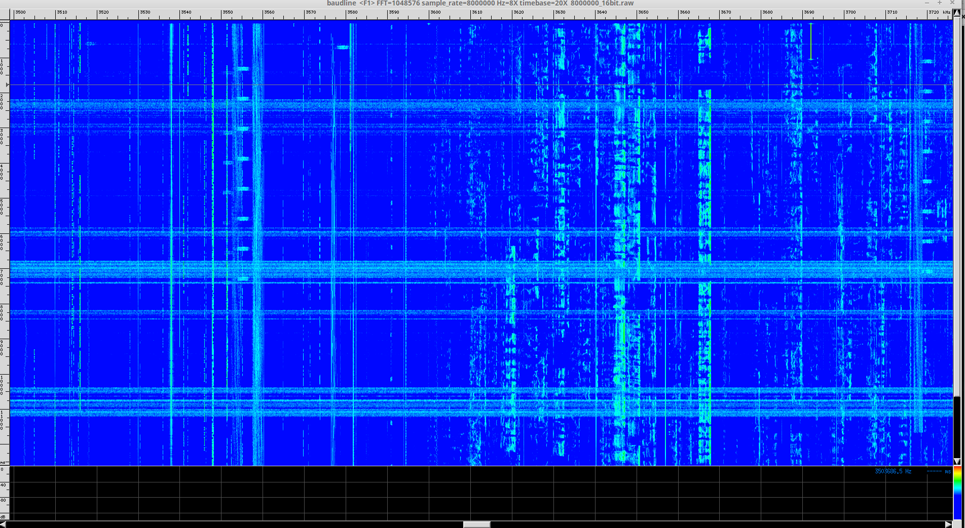 SDRPlay with Baudline, 16bit option set