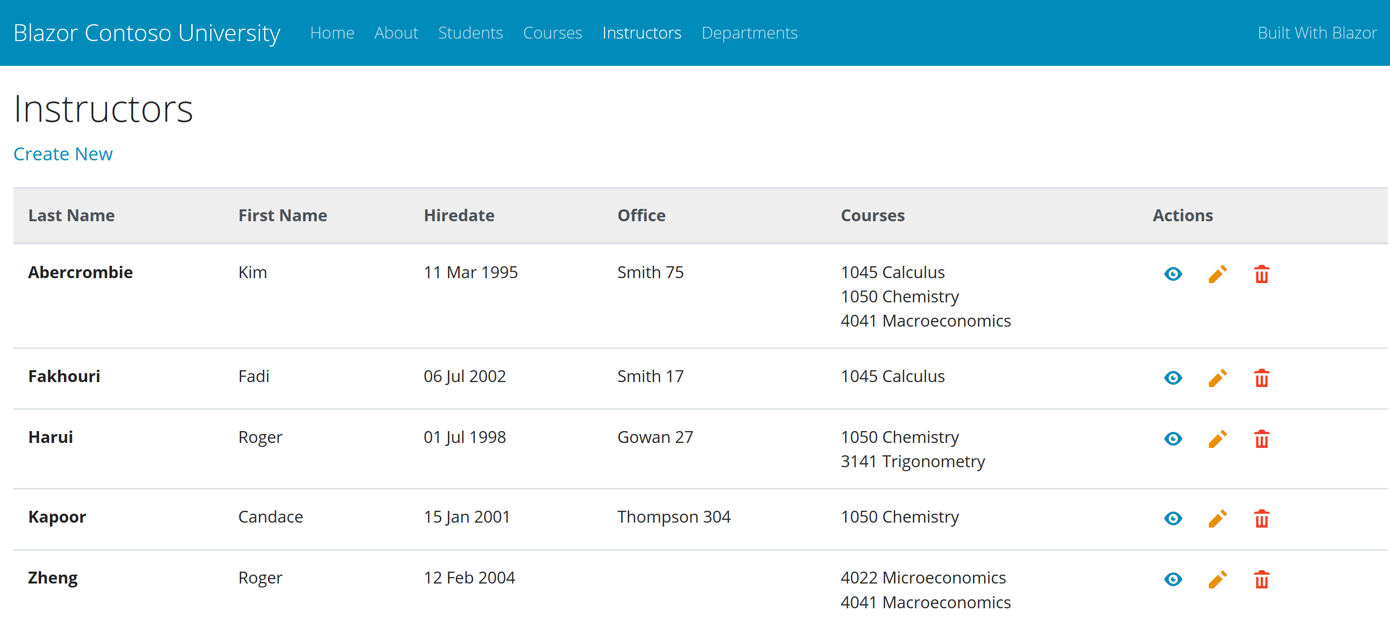 Instructors Listing Page