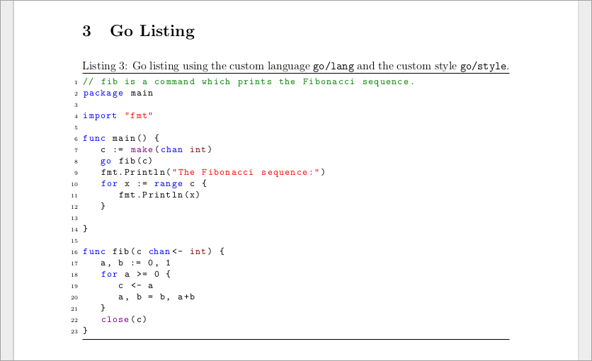 Fibonacci listings