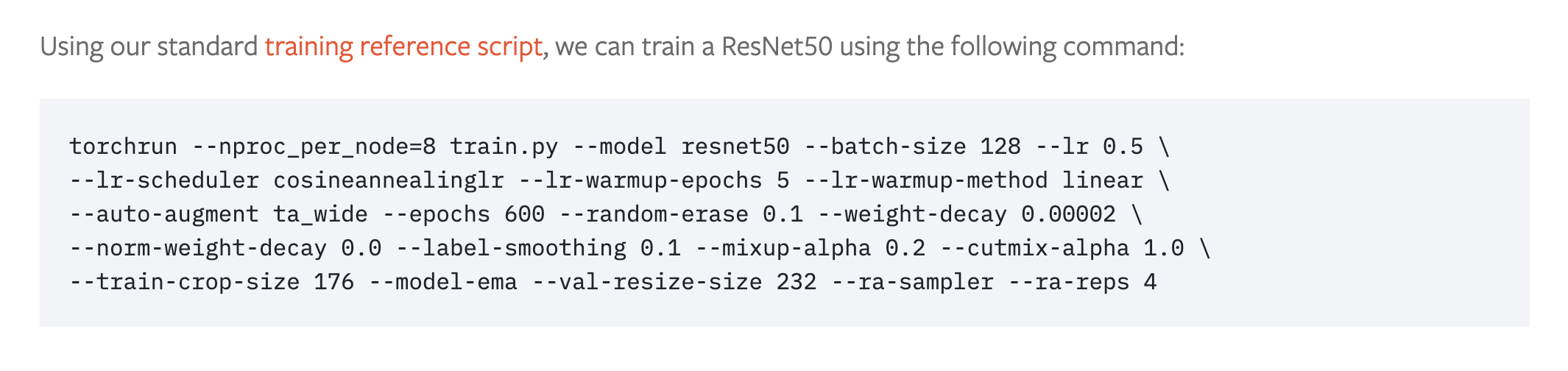 PyTorch training script recipe for training state of the art computer vision models