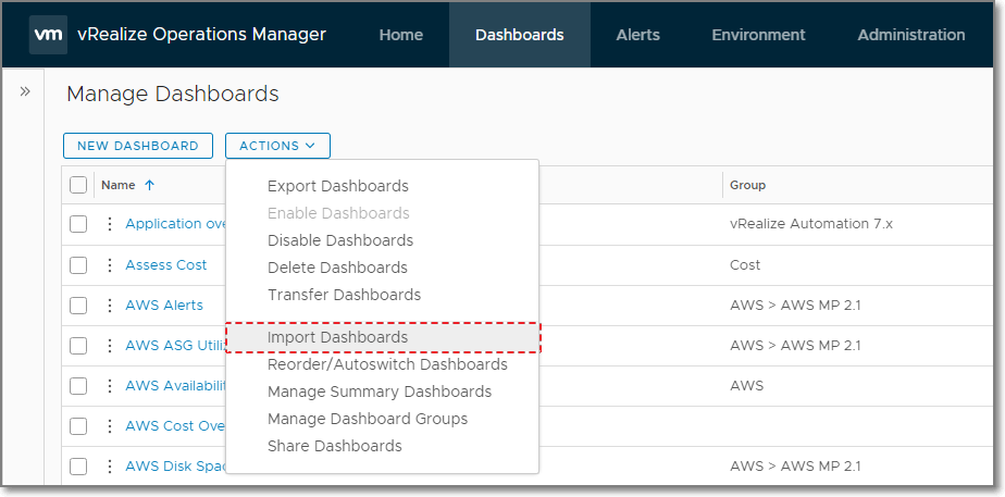 Import Dashboard