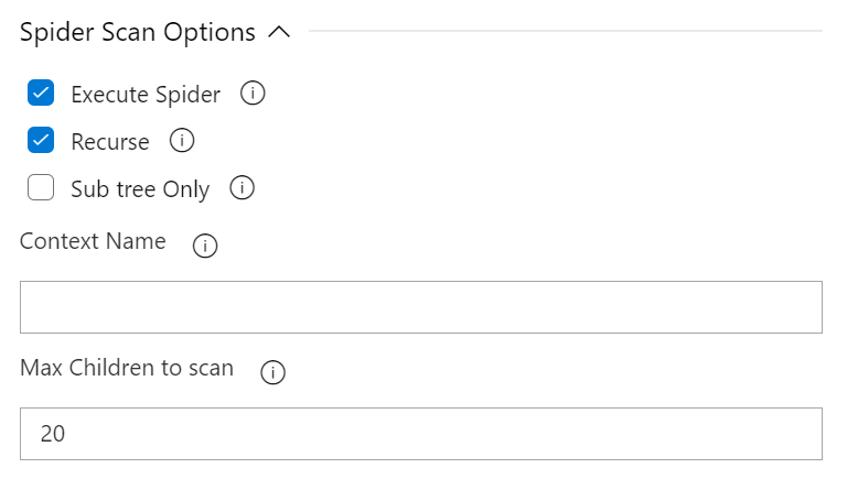 Spider Scan Options