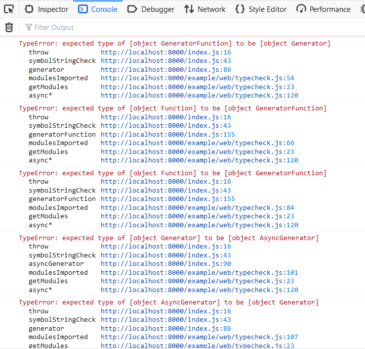 Generator Type Checking Example Web