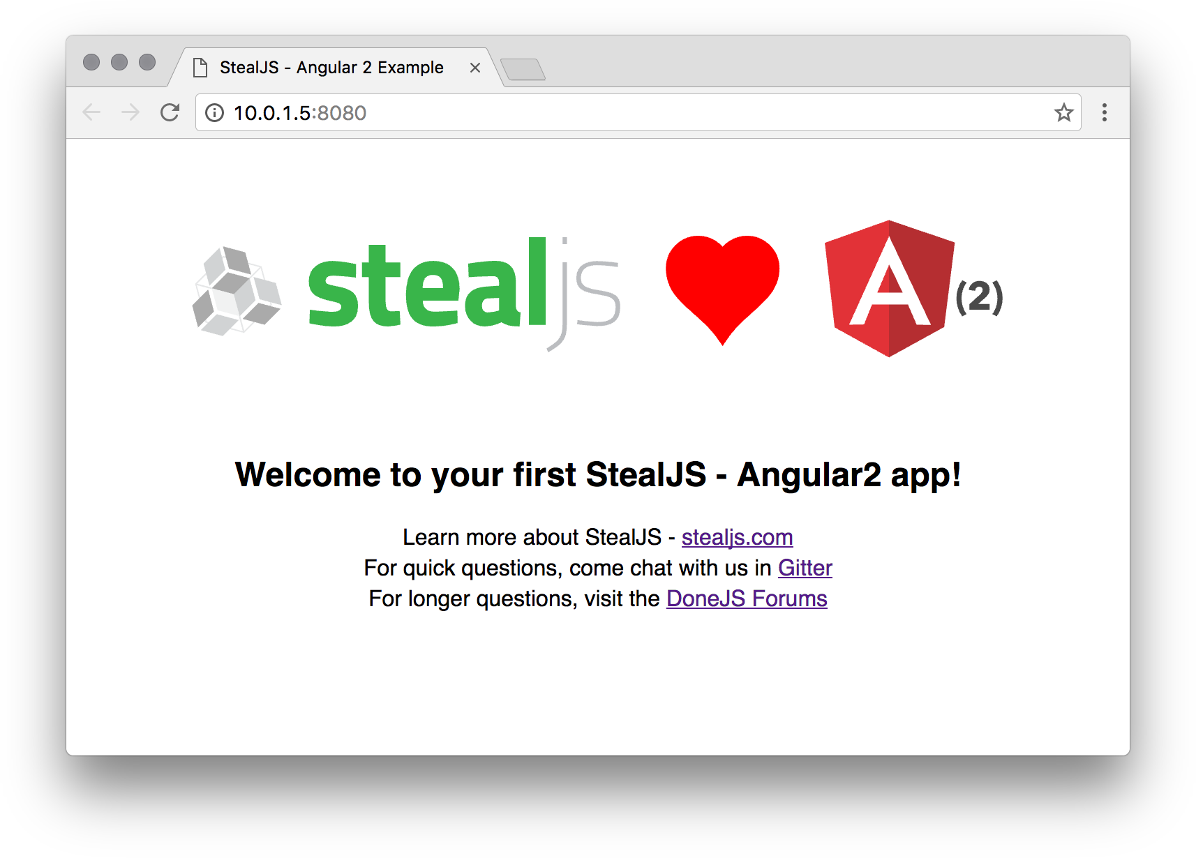 Steal-Angular2 Example Screenshot