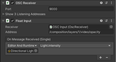 OSC Receiver Component