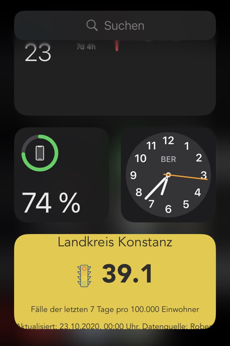 Covid-19 Ampel-Widget