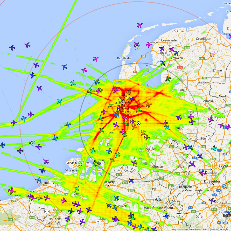 Dump1090 Heatmap