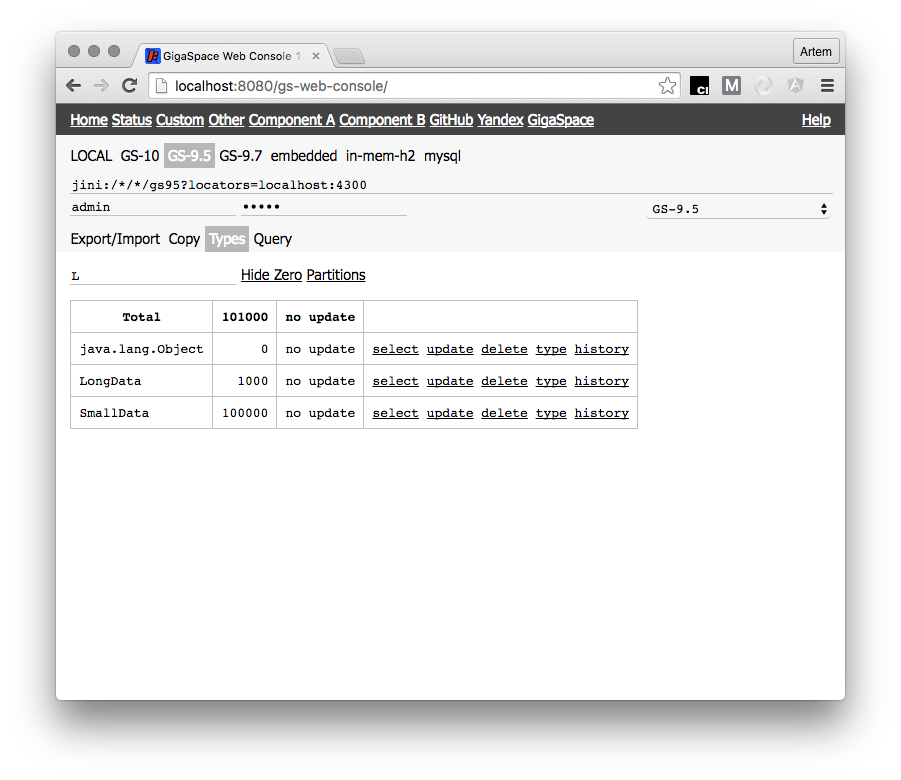 Registered Types and Counts