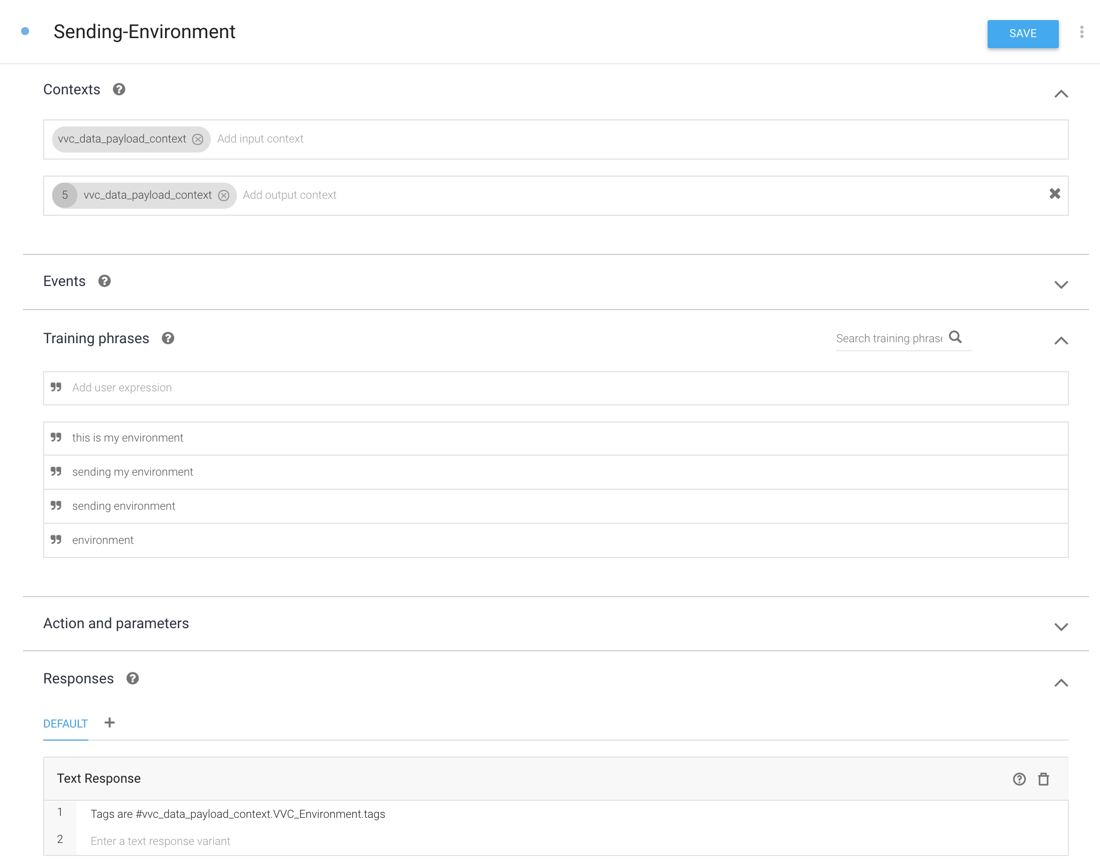 Accessing the Vivocha Environment data from a message in Dialogflow Bot