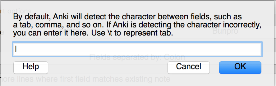 the | separator for the CSV