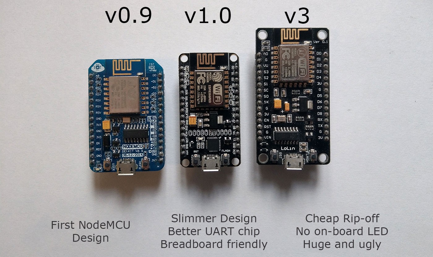 PICTURE NodeMCU comparison