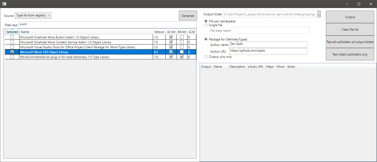 Choosing a registerd COM library